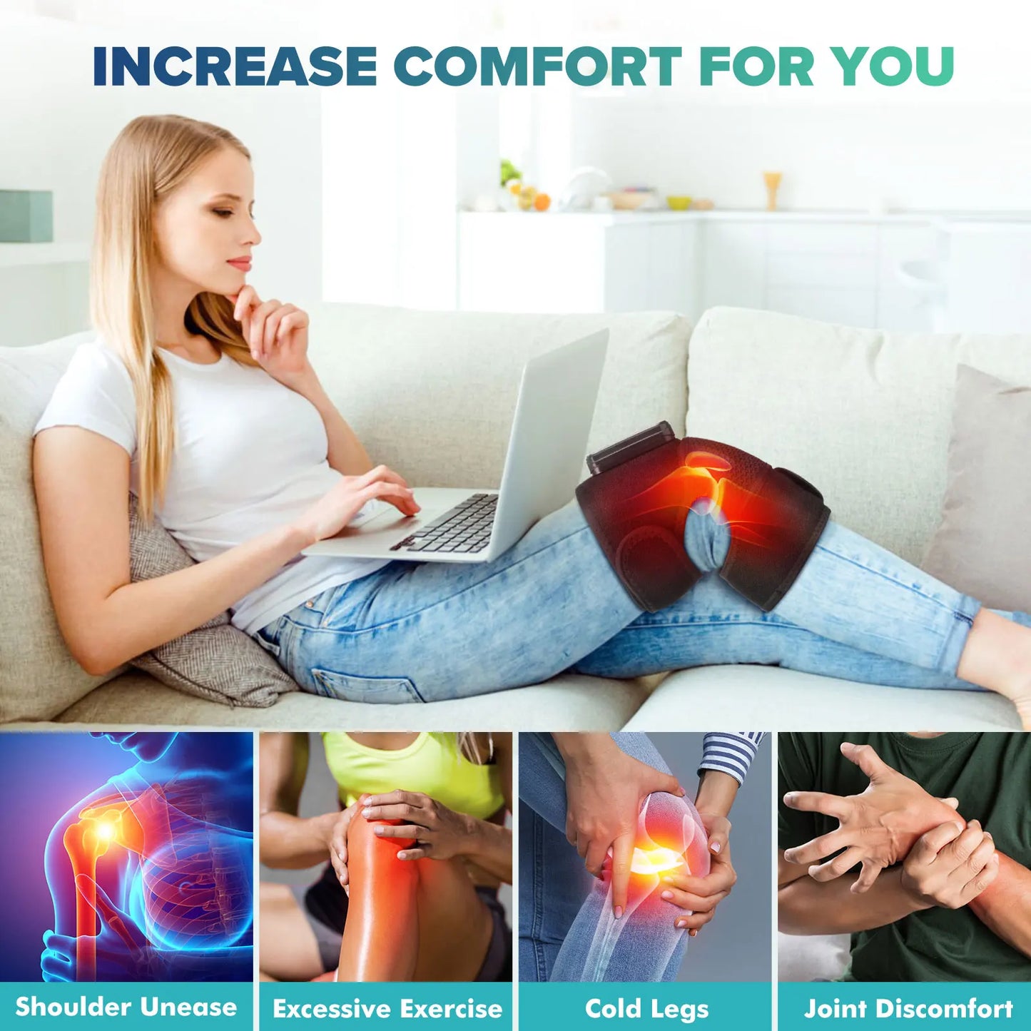 Intelligent Electric Heating Knee Protection Massage Warm Compress Joint Protection Neck Shoulder Knee Vibration Device